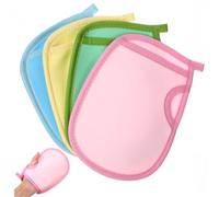 FOMIYES 4pcs Children's Exfoliating Bath Scrubber Gloves Soft Shower Mitts for Gentle Skin Care in Blue Pink Green Yellow