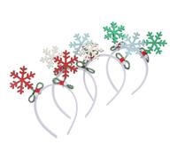 FOMIYES 4Pcs Christmas Snowflake Headbands for Women Sparkling Rhinestone Hair Accessories for Holiday Parties Year Celebrations and Winter Events Green Red Blue and White