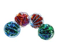 FOMIYES 4pcs Colorful Lightweight Crinkle Cat Balls Interactive Pet Chase Indoor Kitten Safe Paper Ball for Cats Random Color