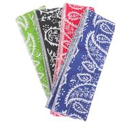 FOMIYES 4pcs Cooling Sports Headbands for Women, Multi-use Ice Hair Scarves Cotton-polyester Blend, Summer Outdoor Cooling Hair Ribbons in Red Green Blue and Black Leaf Pattern