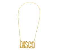 FOMIYES 4pcs Disco Letter Necklace for Men Hip Hop Chain Alloy Stylish Party Accessory Unique Eye Catching Design Durable Costume Jewelry for Disco and Hip Hop Events