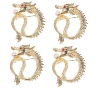 FOMIYES 4pcs Dragon Brooch Pin Chinese Style Lapel Pin Craft for Women for Party Wedding and Christmas