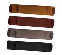 FOMIYES 4pcs Elastic Leather Pen Sleeves Set with Pen Clip for Notebooks and Journals Vintage Matte Finish in Black Brown Grey Burgundy for Business Travel