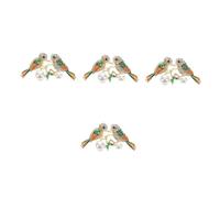 FOMIYES 4pcs Elegant Womens Zinc Alloy Magpie Brooch Pin with Rhinestone Detailing Secure Lapel Pin Jewelry Symbolizing Fortune and Happiness Versatile Vintage Animal Accessory for Clothes