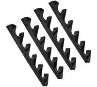 FOMIYES 4pcs Five-Gear Plastic Recliner Adjustment Brackets for Outdoor Folding Lounge Chairs, Black Nylon Chair Support Buckles for Garden, Balcony, and Patio Furniture