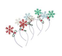 FOMIYES 4pcs Glitter Snowflake Headbands Xmas Crown Hair Hoops for Women and Festive Party Decorations for Christmas Year Winter Events Family Friendly Holiday Accessories