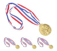 FOMIYES 4Pcs Gold Metal Boxing Medals with Lanyard - Sports Competition Winner Award Medals for School Boxing Tournaments, Party Prizes, and Event Recognition