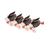 FOMIYES 4PCS Graduation Cap Brooch Pin Metal Academy Charm Pins for Women Stylish Decorative Brooch for Clothes and Hats Graduation Season
