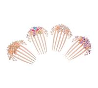 FOMIYES 4pcs Hair Side Comb Rhinestone Flower Vintage Headpieces Bride Headdress Hairpins for Bridal Banquet and Everyday Hairstyles