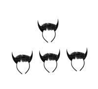 FOMIYES 4pcs Halloween Devil Skull Headband Cosplay Hair Prop Ox Horn Headband for Monster Costume Evil Horn Hair Decor for Halloween Headdress Party