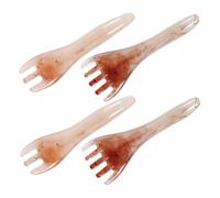 FOMIYES 4pcs Handheld Scalp Massager with Resin Gua Sha Scraping Tools Three and Five Pronged Head Massage Brushes for Deep Relaxation Scalp Health and Hair Root Revitalization Portable