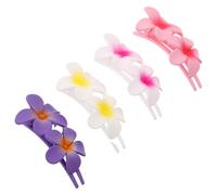 FOMIYES 4pcs Hawaiian Flower Hair Clips for Women Floral Snap Hairpins with Duckbill Design Versatile Side Bangs Styling Accessories for Casual and Formal Events