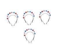 FOMIYES 4pcs Independence Day Hair Bands Glitter Stars Hairband Double Layer Star Headpiece Makeup Patriotic Festive Occasions Accessory
