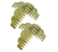 FOMIYES 4Pcs Jade Massage Comb Set - Green Jade Scalp Massager Hair Brush for Head Care, Deep Tissue Scraping Tool for Hair Growth and Relaxation