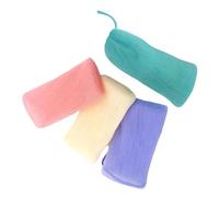 FOMIYES 4pcs Mesh Soap Pouch Set for Bar Soap in Purple, Green, Red, Ivory for Shower and Travel