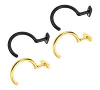 FOMIYES 4pcs Metal Pool Cue Rack Hooks for Wall Mounted Billiard Table Side Holder Clips, Pool Equipment Storage with Gold and Black Small Iron Hooks for Snooker Accessories