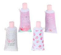 FOMIYES 4pcs Pink Toothpaste Shape Pu Pencil Pouch Set, Large Capacity Multifunctional Aesthetic Stationery Bag, Mini Pencil Case for School and Home Use