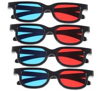 FOMIYES 4pcs Red and Blue Glasses Lightweight Comfortable Eyeglasses for Gaming Compatible with Projectors Suitable for Men and Women