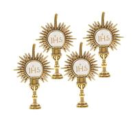 FOMIYES 4pcs Religious First Communion Lapel Pin Set, Gold Plated Catholic Holy Chalice Brooches, Unisex Backpack and Clothing Accessories for Church Ceremony