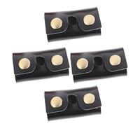 FOMIYES 4pcs Safety Razor Head Protector Leather Protective Sheath Cover for Travel Storage