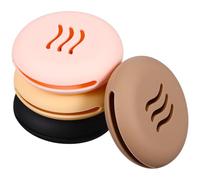 FOMIYES 4pcs Silicone Makeup Sponge Organizer Travel Puff Holder Set, round Beauty Sponge Case in Pink, Khaki, Brown, Black - Portable Vanity Makeup Storage and On-the-go