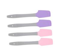 FOMIYES 4pcs Silicone Wax Spatula Set, Handheld Multi-function Waxing Scrapers for Hands and Feet, Portable Hair Removal Applicators in Purple and Pink for Home Waxing Use