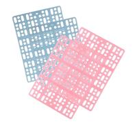 FOMIYES 4pcs Small Animal Floor Mats Bunny Foot Pads Plastic Rabbit Cage Mats Wear-resistant Cage Floor Protectors for Hamsters Guinea Pigs and Rabbits, Blue and Pink for Hutch Bedding