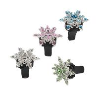 FOMIYES 4Pcs Snowflake Car Vent Clips Decorative Air Conditioner Vent Clips with Rhinestone Bling Accessories for Christmas and Winter Festival