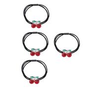FOMIYES 4pcs Sparkling Crystal Cherry Elastic Hair Ties for Women and Flexible Ponytail Holders with Dazzling Bling Decoration Multi Functional Hair Jewelry for Everyday and Party Use