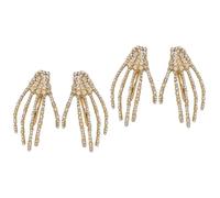 FOMIYES 4pcs Sparkly Rhinestone Hand Hair Clips Goth Hair Accessories for Womens Halloween Accessories