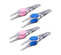 FOMIYES 4Pcs Stainless Steel Eyebrow Tweezers Precision Flat Tip Eyebrow Shaping Tool for Women and Beauty Salons and Compact