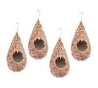 FOMIYES 4pcs Straw Bird Nest Hanging Bird Nest for Garden with Easy Entrance and Exit Ventilation for Storage and Planting Flowers and Nature Enthusiasts