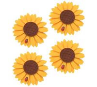 FOMIYES 4pcs Sunflower Curtain Tiebacks Clips Flower Curtain Binding Buckle Decorative Iron Holdbacks for Window Drapes Home Use