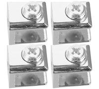 FOMIYES 4pcs Thickened Small Square Glass Shelf Brackets Clips No-Drill Frameless Glass Clamp Supports for Bathroom Shelves Mirror Hangers in Home
