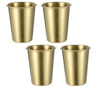 FOMIYES 4pcs Titanium Water Cups 500ml/16.9oz Single-Layer 304 Stainless Steel Metal Drinking Mugs, Food-Grade No Liner, Coating, Or Paint, Suitable for Cold Beverages and Outdoor Use