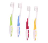 FOMIYES 4Pcs Toothbrushes with Soft Bristles Anti-Slip Handles Training Oral Care Tool for Ages Comfortable Grip Multi-Color Green Blue Yellow Red