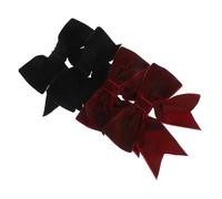 FOMIYES 4pcs Velvet Bow Hair Clips for Women and Teens Large Bowknot Hairpins with Soft Velvet Texture Stylish Side Bang Clips for Parties School and Playdates Black and Wine Red