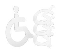 FOMIYES 4pcs Wheelchair Disabled Restroom Sign Set with Silver Mirror Acrylic, Self-adhesive Bathroom Door Signs for Home and Commercial Use