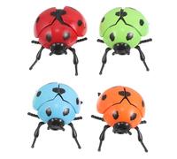 FOMIYES 4pcs Wind-up Ladybug, Realistic Mechanical Clockwork Insect Figurines, Simulation Crawling Beetle Models, Fun Party Favors for ’s Play and Halloween