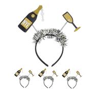 FOMIYES 4pcs Year Wine Bottle Headbands Glitter Festive Party Hair Accessories for Women Years Eve Celebration Decoration Supplies