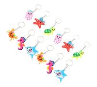 FOMIYES 4sets Ocean World Keychains Animal Pendant Bag Ornaments Delicate Key Decorations for Friends Shark Jellyfish Crab Turtle DIY Accessories 12pcs*4