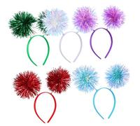 FOMIYES 5 Pcs Pom Pom Headbands Funny Cute Holiday Headbands Soft Plastic Shiny Tinsel Material Versatile Accessory for Everyday Wear and Parties