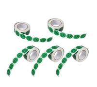 FOMIYES 5 Rolls Round Qc Inspection Stickers - Small Green Adhesive Product Approval Labels for Inventory Control and Food Quality Management