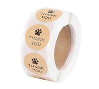 FOMIYES 500pcs Kraft Paper Dog Paw Print Adhesive Decorative Sealing Tape Roll for Wrapping, Scrapbooking, Photo Album and Diary Label Stickers in Black