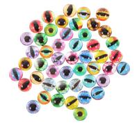 FOMIYES 50Pcs 10Mm Glass Eye Patches for Crafts Crystal Half-Dome Fake Eyeballs DIY Doll Eyes Supplies with Random Patterns for Handmade Doll Making and Decoration