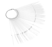 FOMIYES 50PCS Fan Shaped Nail Color Plates Plastic Nail Tips Palette for Display Practice Smooth Surface Supplies for Beginners
