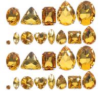 FOMIYES 50pcs Gold Sew-on Claw Rhinestones for DIY Clothes Accessories, Small Irregular Glass Crystal Gems for Wedding Dress Embellishments, Hand Sewing Craft Materials