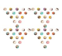 FOMIYES 50pcs Mixed Color Resin and Wood Flat Back Cabochons round Geometric DIY Jewelry Making Supplies for Necklace Earrings Bracelet Craft