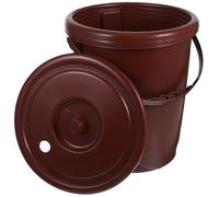 FOMIYES 5l Swing-top Tea Dregs Waste Bin with Handle, Garbage Can with Lid for Kitchen and Bathroom, Compact Household Trash Container for Tea Ceremony Waste Disposal