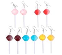 FOMIYES 5pairs Candy Earrings Lollipop Ear Drops for Women Fashion Jewelry Lady Party Earrings Rainbow Lollipops for Women Ear Jewelry